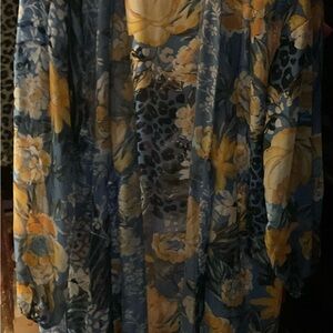 Floral and Leopard Print Kimono
